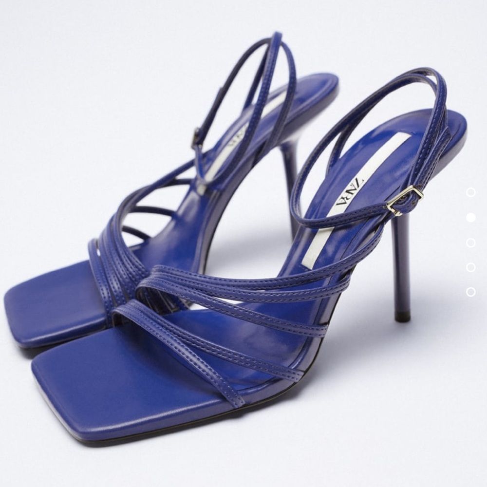 Zara blue strappy sandal heels